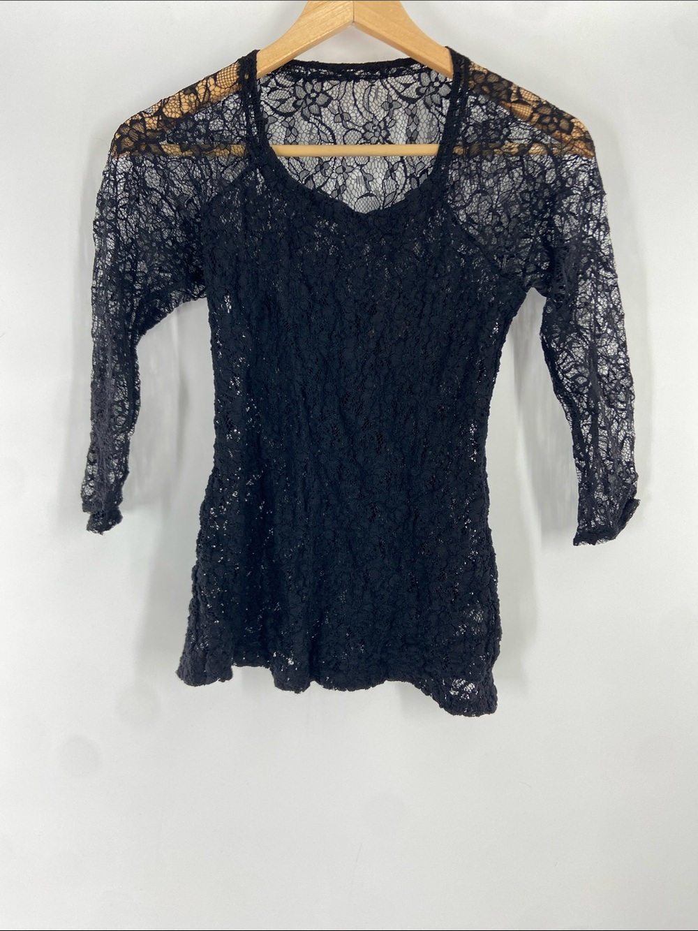 Bailey 44 Black Floral Lace Top Size S Gently Used